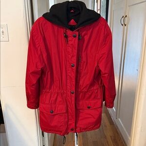 Kaos Red Utility Jacket with Black Hood
